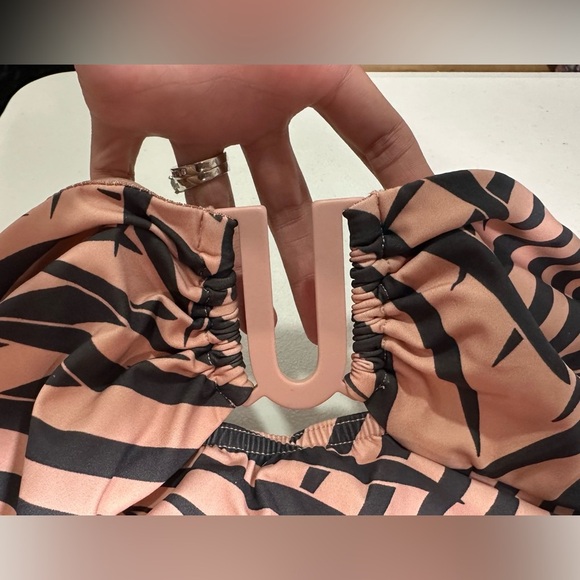 NWT Zimmermann Sculpt Link Ruched Zebra Print Bandeau Swimsuit 0 XS - Picture 9 of 13